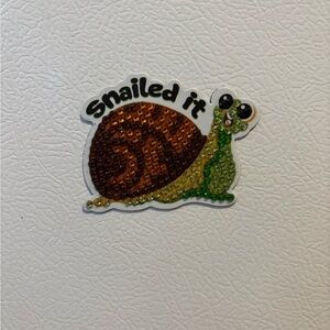 Snail-Themed Magnet- Brown and Green